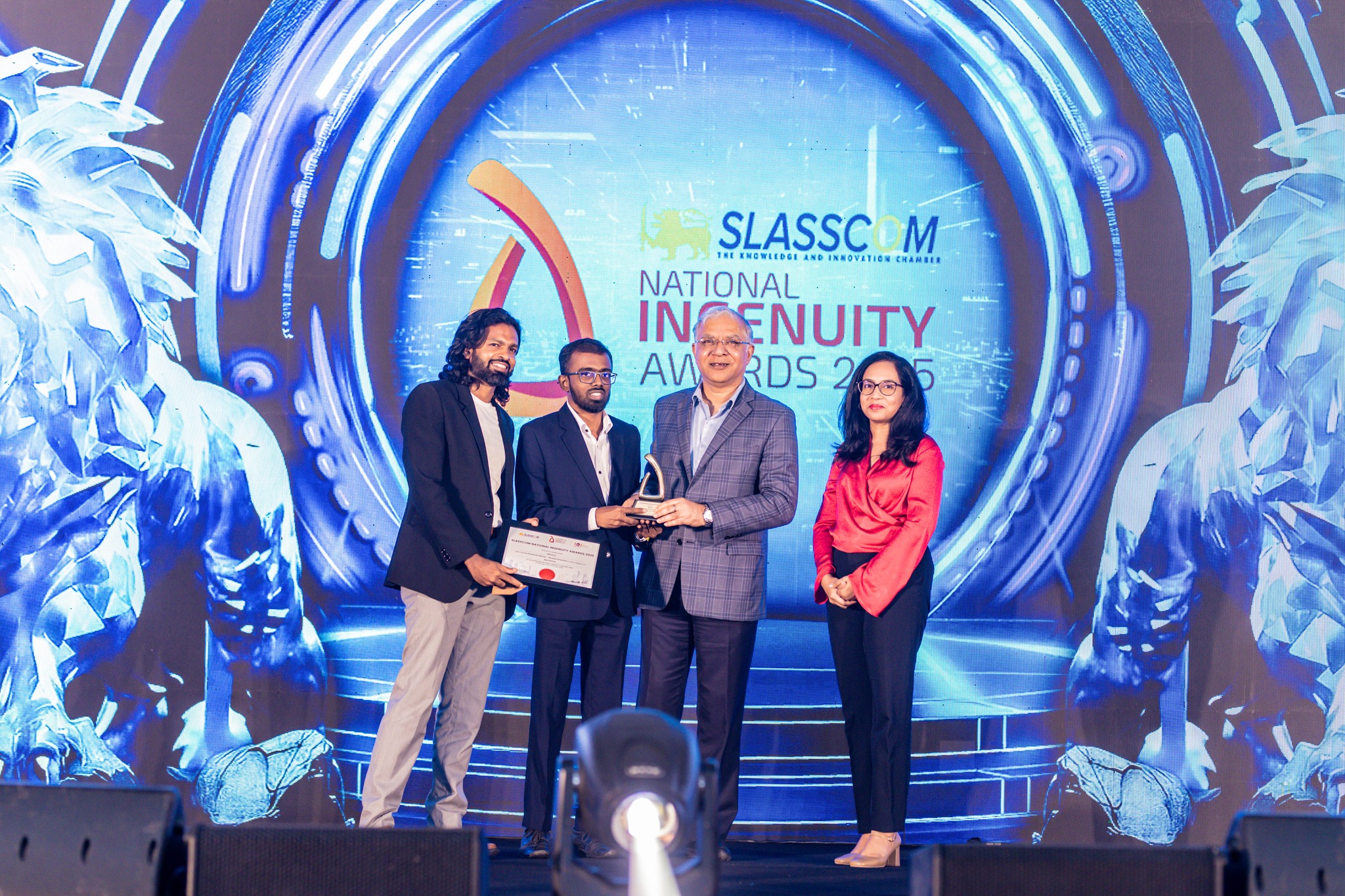 Effectz.AI team receiving recognition at the SLASSCOM National Ingenuity Awards 2025