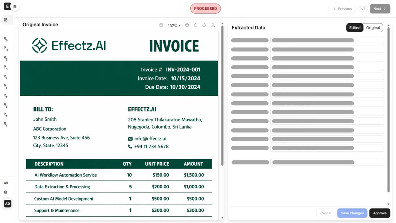 Packing Invoice Workflow Demo